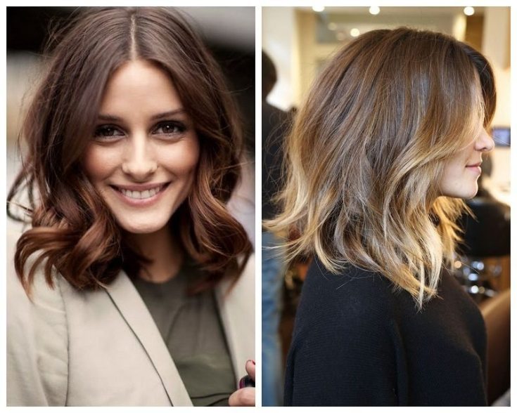 (+180 photos) Shatush sur cheveux foncés de longueur moyenne