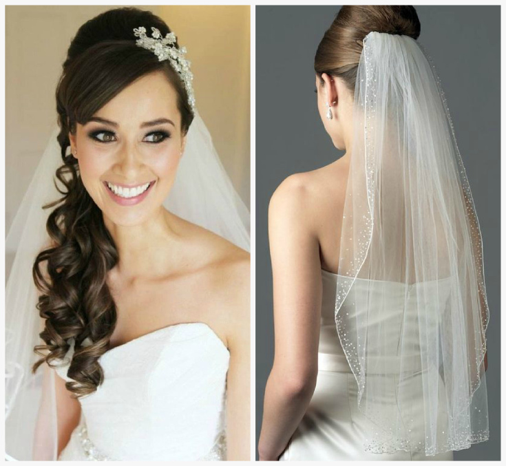 (+240 photos) Coiffures de mariage pour cheveux longs avec un voile