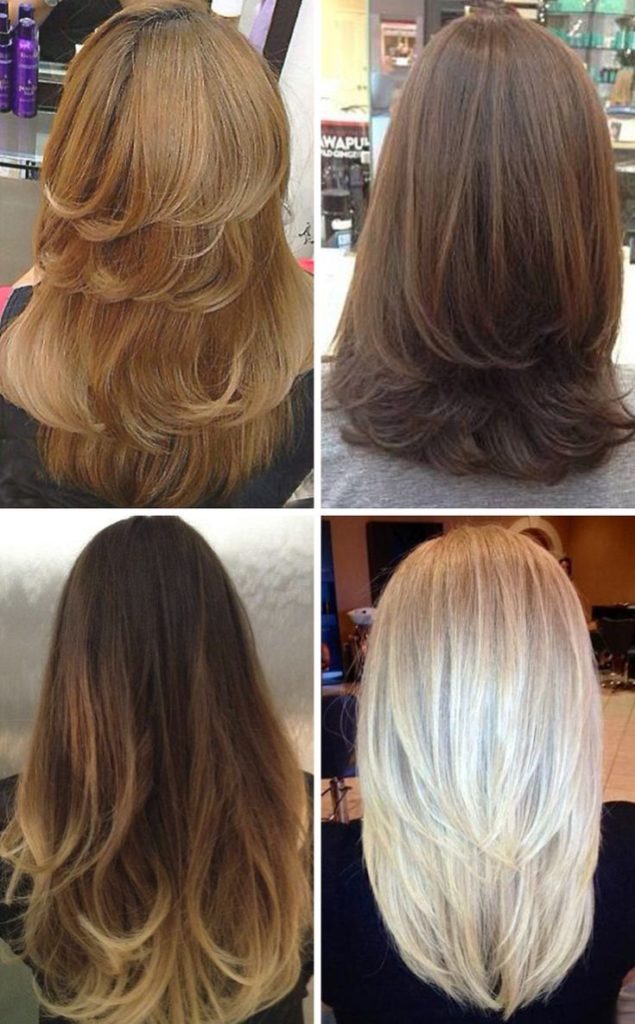 Coupe de cheveux en cascade pour cheveux longs