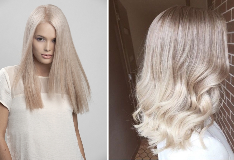 Couleur de cheveux laiteuse avec différentes nuances