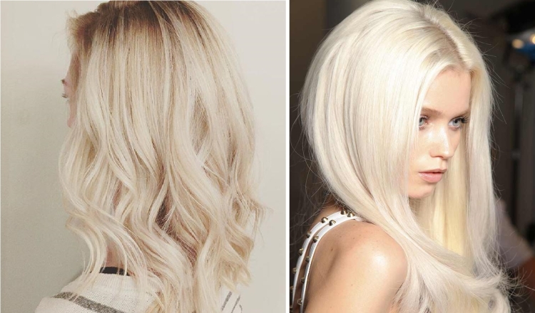Couleur de cheveux laiteuse avec différentes nuances