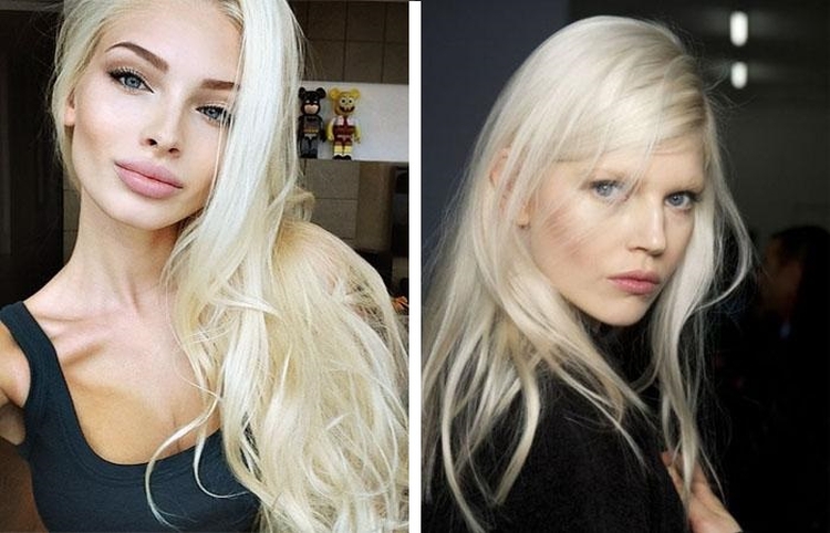 Couleur de cheveux laiteuse avec différentes nuances