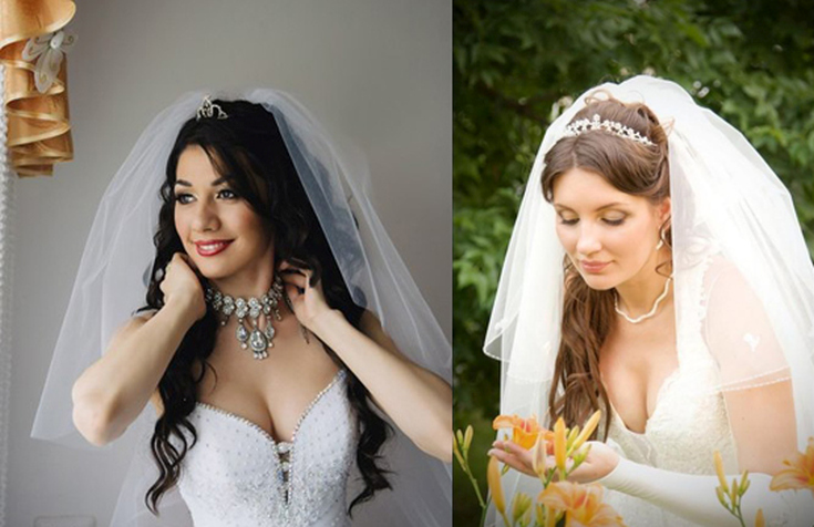 (+240 photos) Coiffures de mariage pour cheveux longs avec un voile