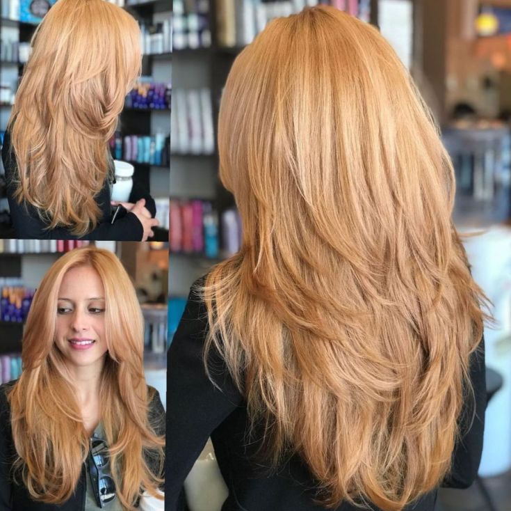 Coupe de cheveux en cascade pour cheveux longs
