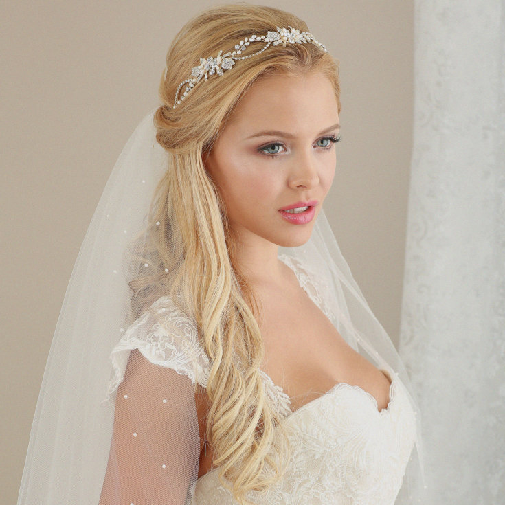 (+240 photos) Coiffures de mariage pour cheveux longs avec un voile