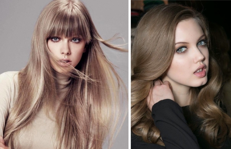 Couleur de cheveux laiteuse avec différentes nuances