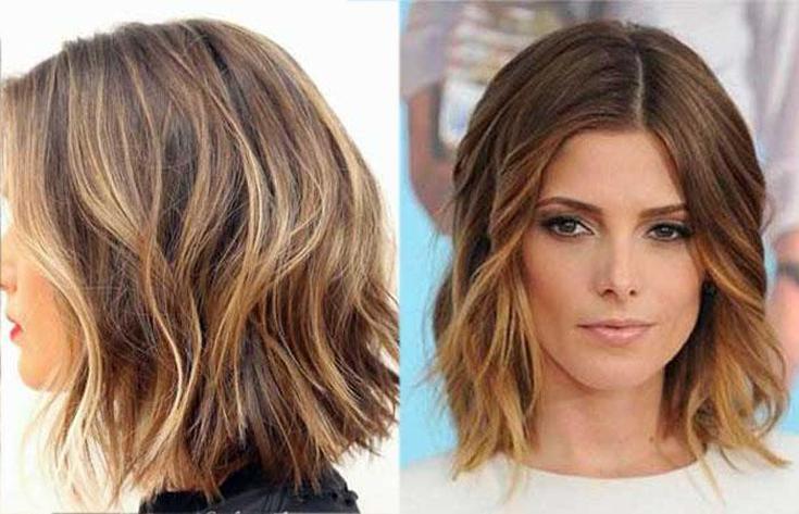 (+125 photos) Coupe de cheveux Shatush pour cheveux courts foncés