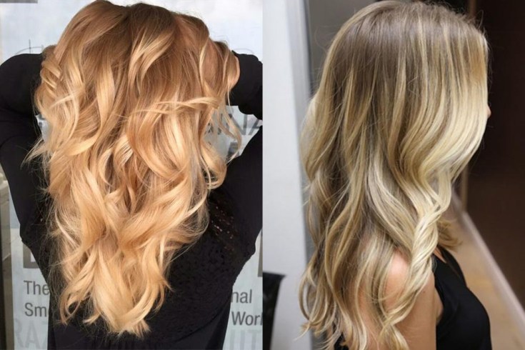 (+180 photos) Shatush sur cheveux foncés de longueur moyenne