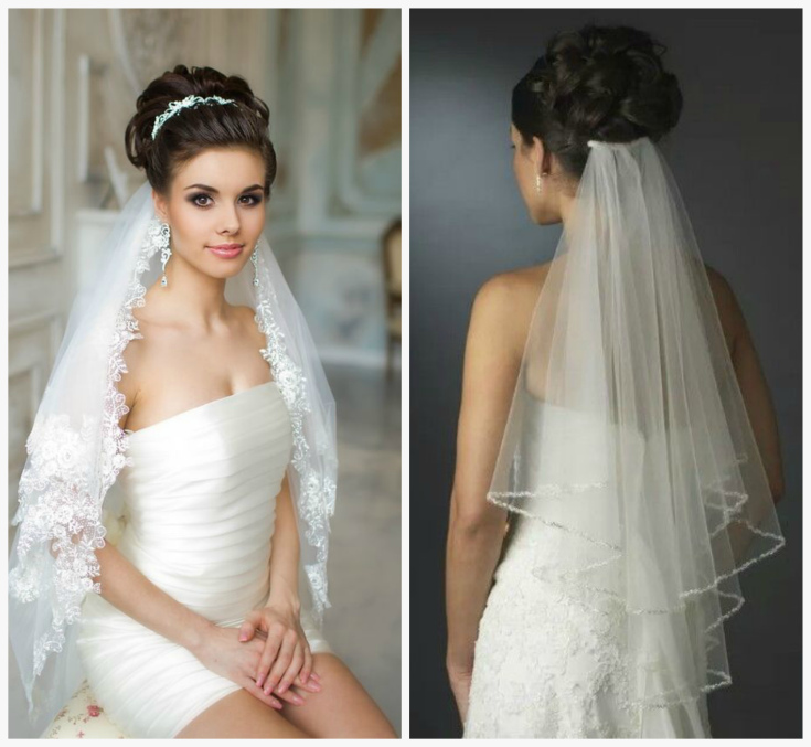 (+240 photos) Coiffures de mariage pour cheveux longs avec un voile