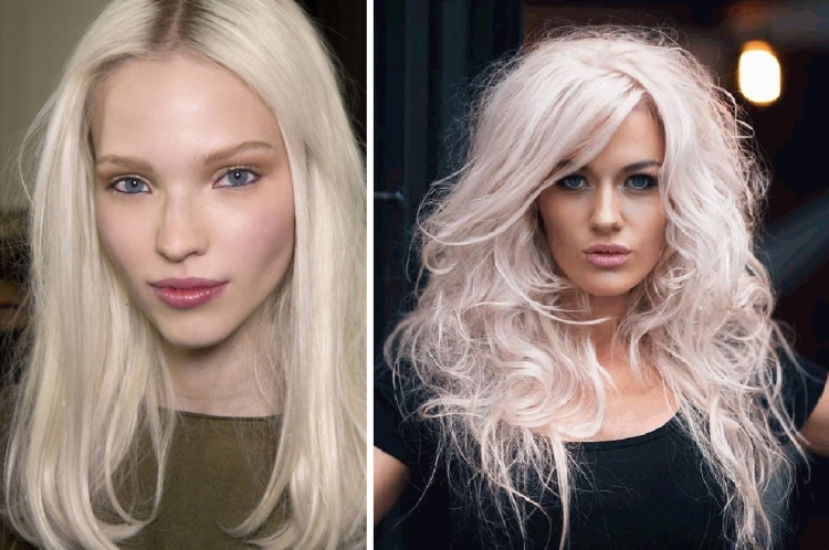 Couleur de cheveux laiteuse avec différentes nuances