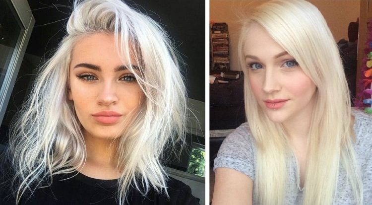 Couleur de cheveux laiteuse avec différentes nuances