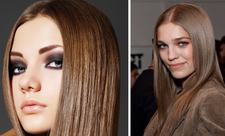 Couleur de cheveux laiteuse avec différentes nuances