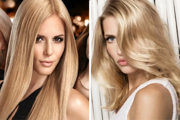 Couleur de cheveux laiteuse avec différentes nuances
