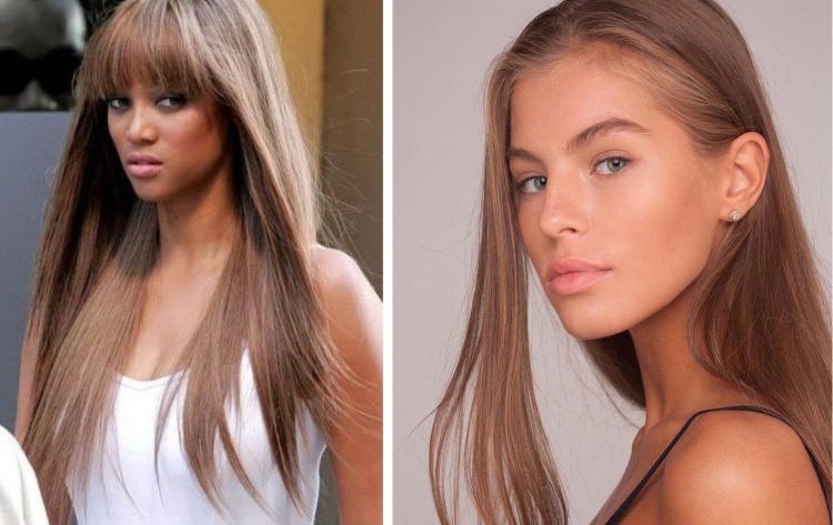 Couleur de cheveux laiteuse avec différentes nuances