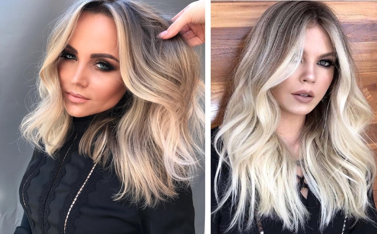 Couleur de cheveux laiteuse avec différentes nuances