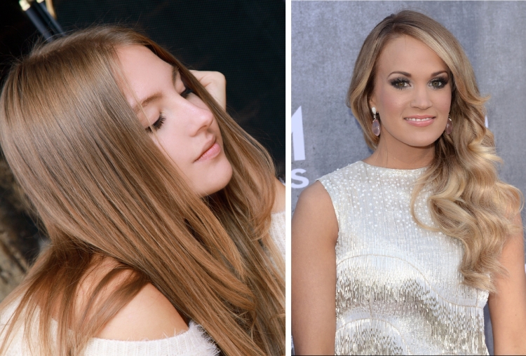 Couleur de cheveux laiteuse avec différentes nuances