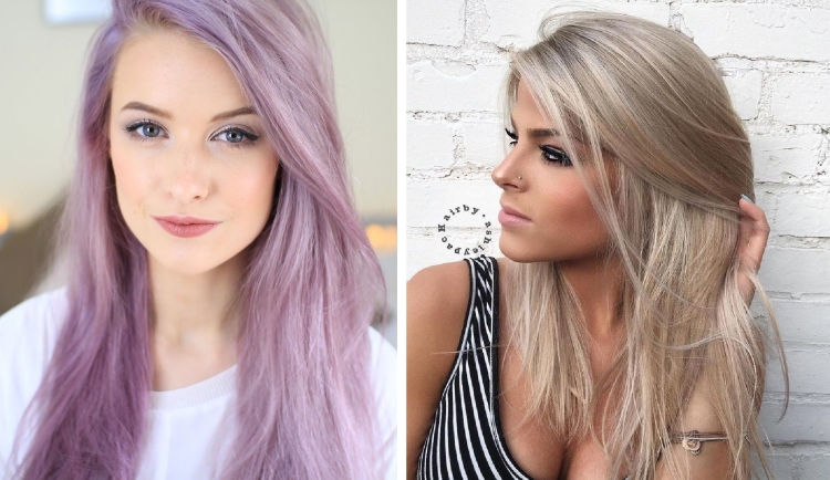 Couleur de cheveux laiteuse avec différentes nuances
