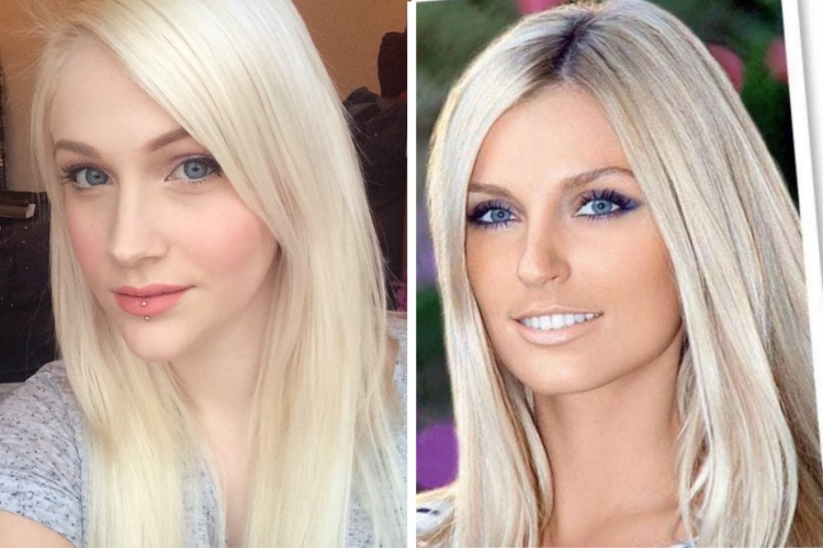 Couleur de cheveux laiteuse avec différentes nuances
