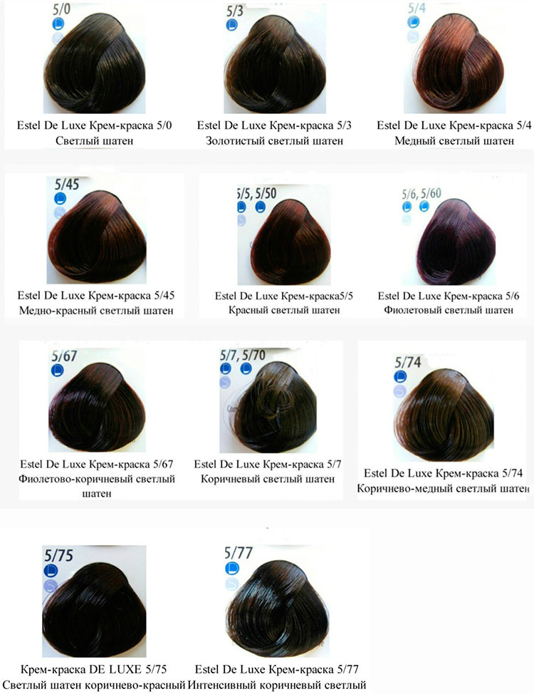 Palette de couleurs de cheveux Estelle