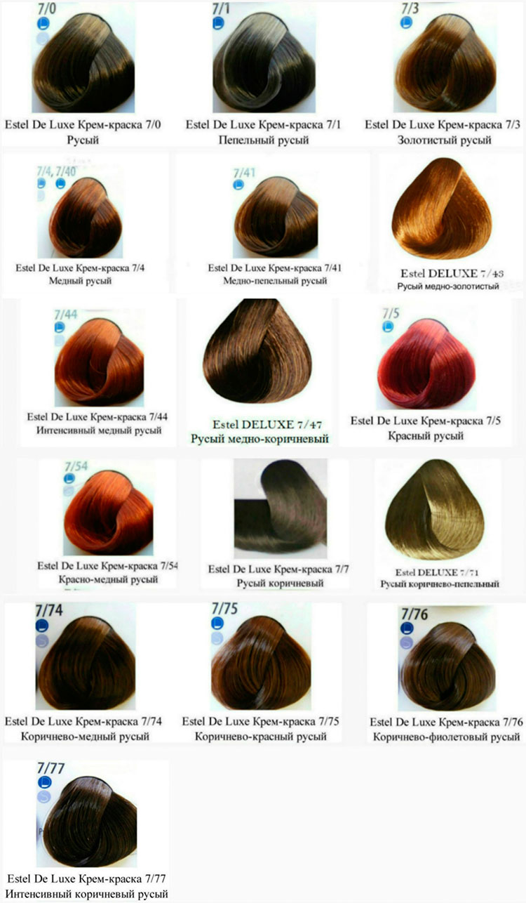 Palette de couleurs de cheveux Estelle