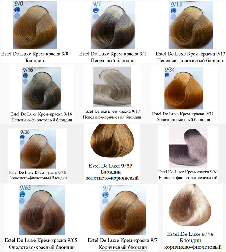Palette de couleurs de cheveux Estelle