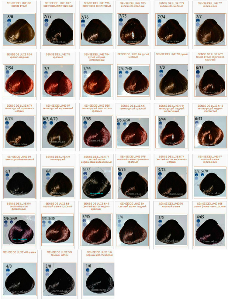Palette de couleurs de cheveux Estelle