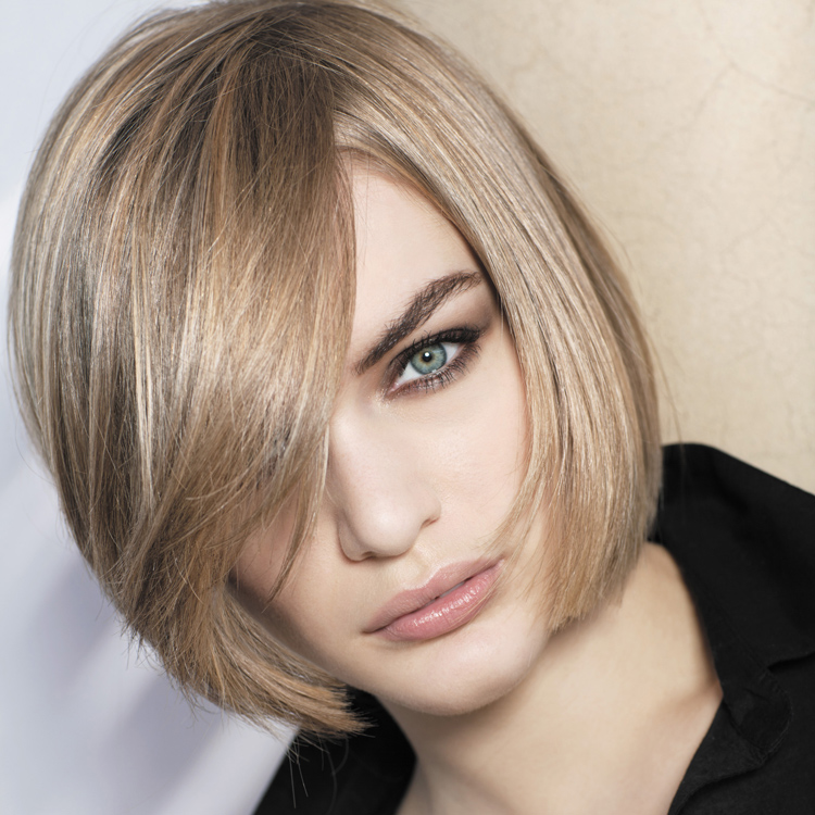 Coloration à la mode sur les coupes de cheveux bob pour cheveux foncés et clairs