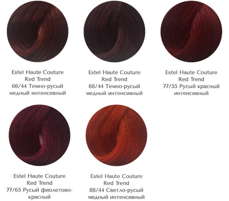 Palette de couleurs de cheveux Estelle