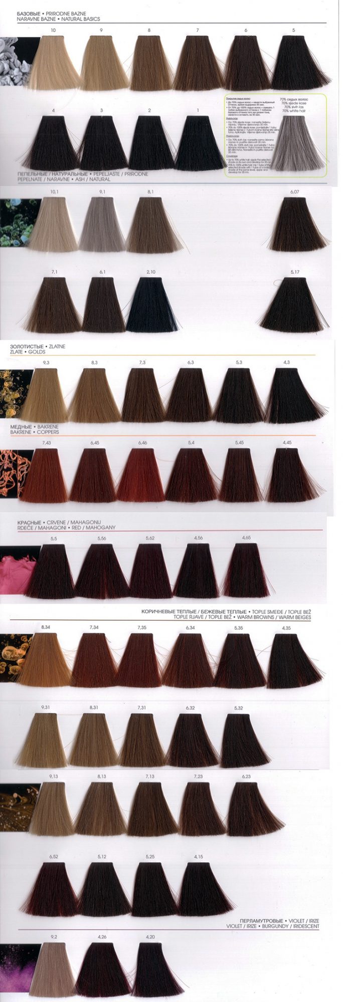 Palettes de couleurs Loreal avec des résultats de coloration