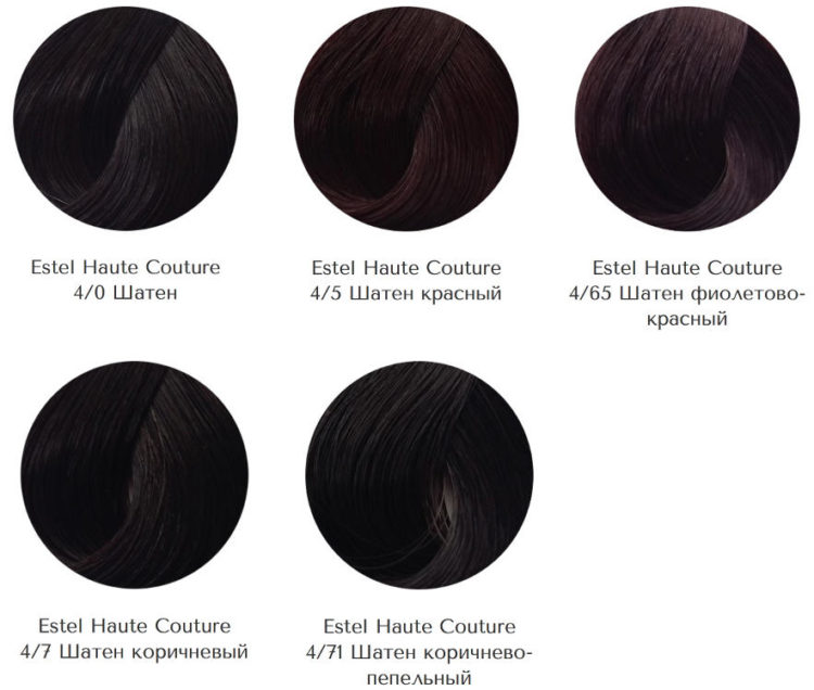 Palette de couleurs de cheveux Estelle