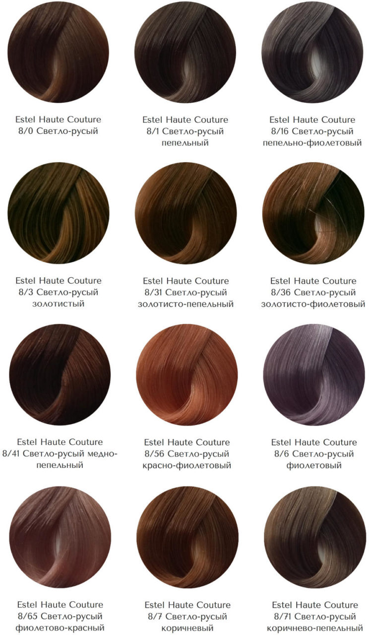 Palette de couleurs de cheveux Estelle