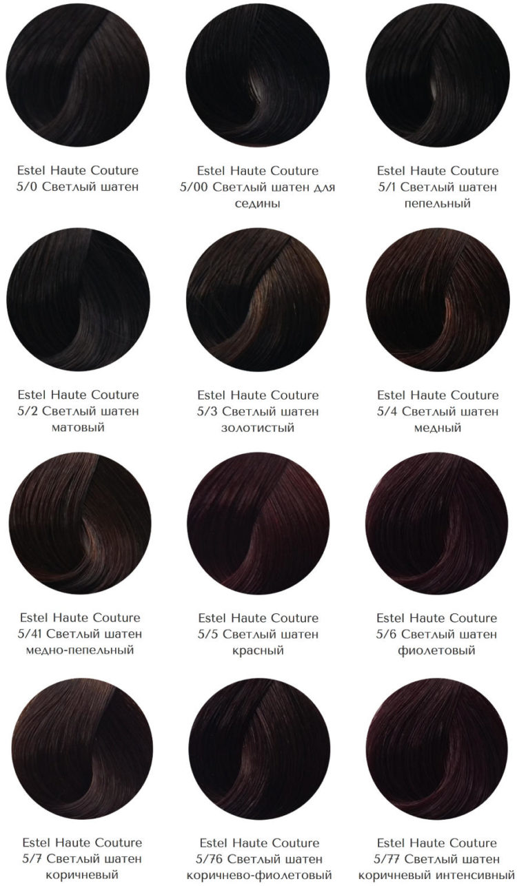 Palette de couleurs de cheveux Estelle