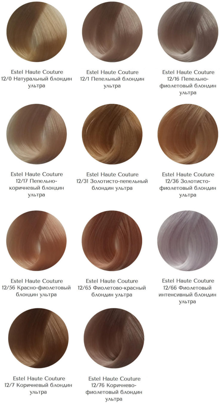 Palette de couleurs de cheveux Estelle