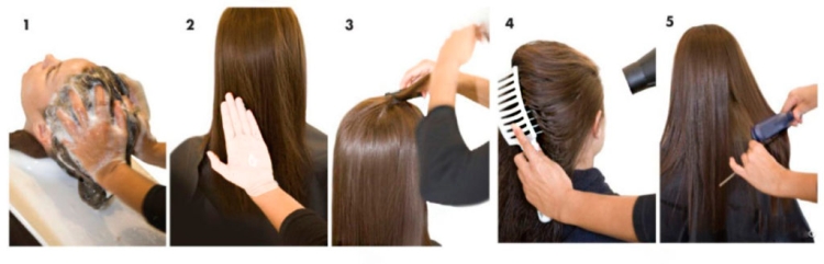 Lissage des cheveux à la kératine
