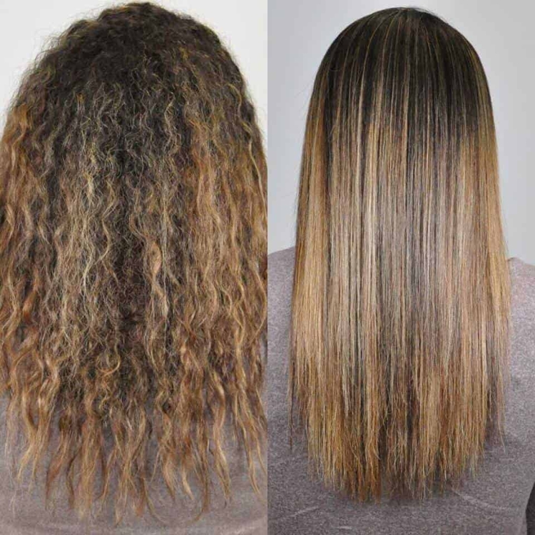 Lissage des cheveux à la kératine