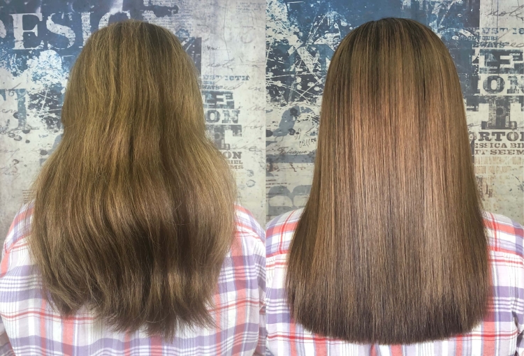 Lissage des cheveux à la kératine
