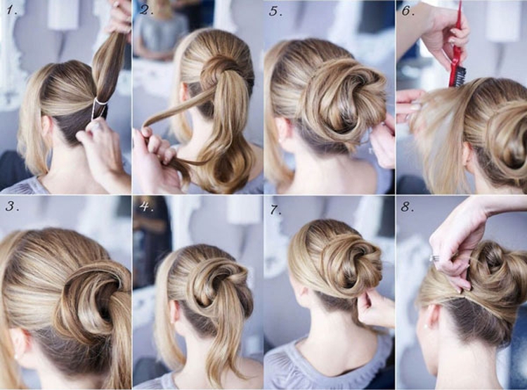 Coiffures hautes pour cheveux longs