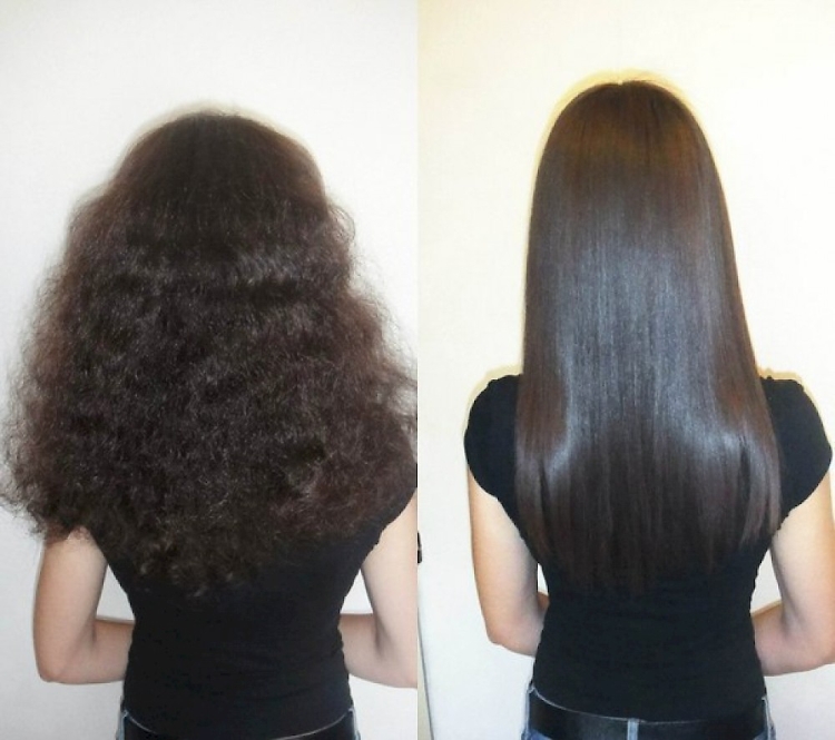 Lissage des cheveux à la kératine