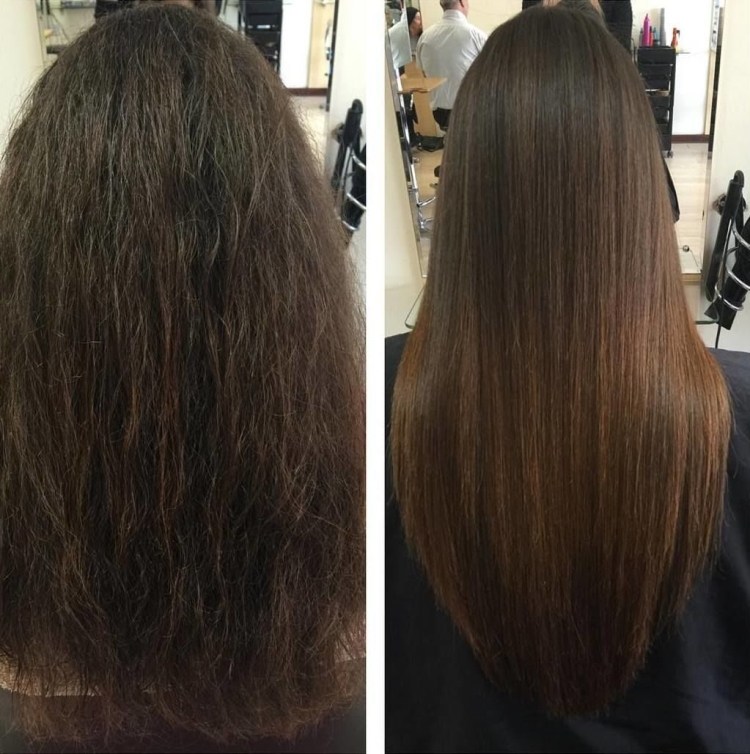 Lissage des cheveux à la kératine