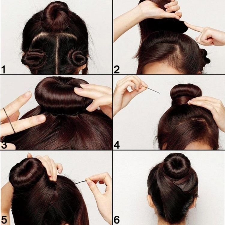 Donut coiffure étape par étape