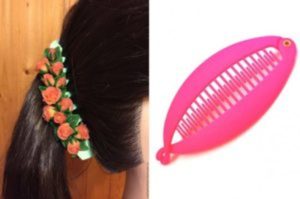 Coiffure pince à cheveux avec barrettes