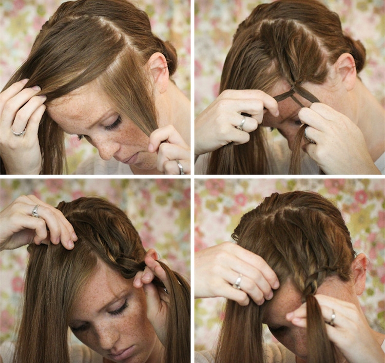 Tresse inversée comment tisser des instructions étape par étape