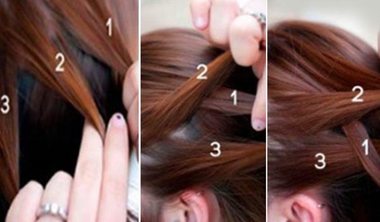 Tresse inversée comment tisser des instructions étape par étape