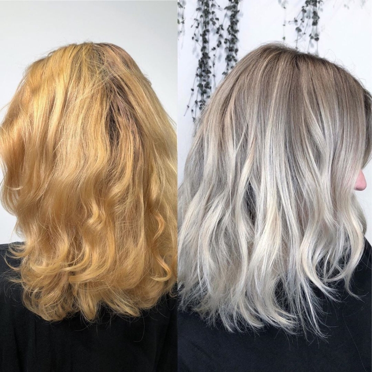 Élimine le jaunissement après coloration