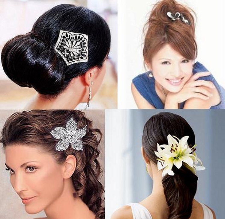 Coiffure pince à cheveux avec barrettes