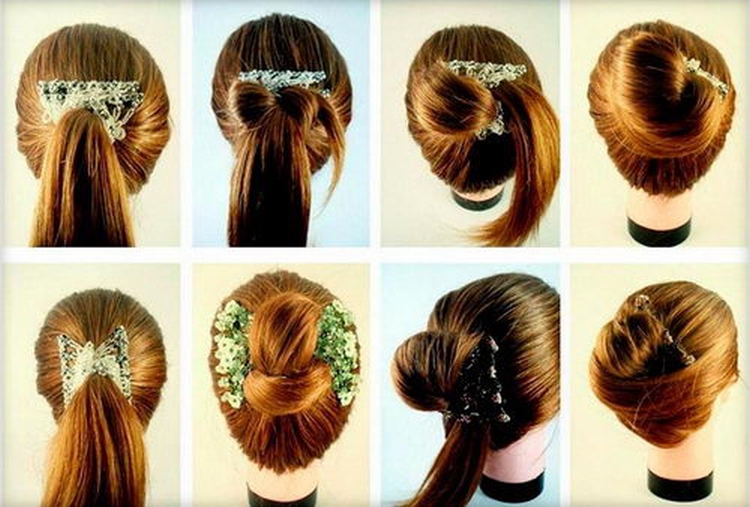 Coiffure pince à cheveux avec barrettes