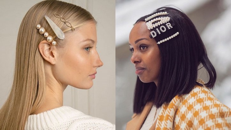 Coiffure pince à cheveux avec barrettes