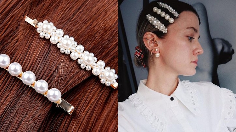 Coiffure pince à cheveux avec barrettes