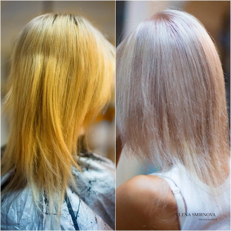 Élimine le jaunissement après coloration