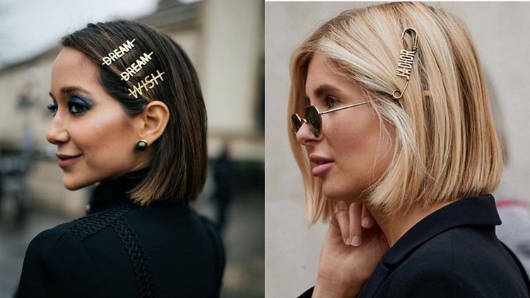 Coiffure pince à cheveux avec barrettes